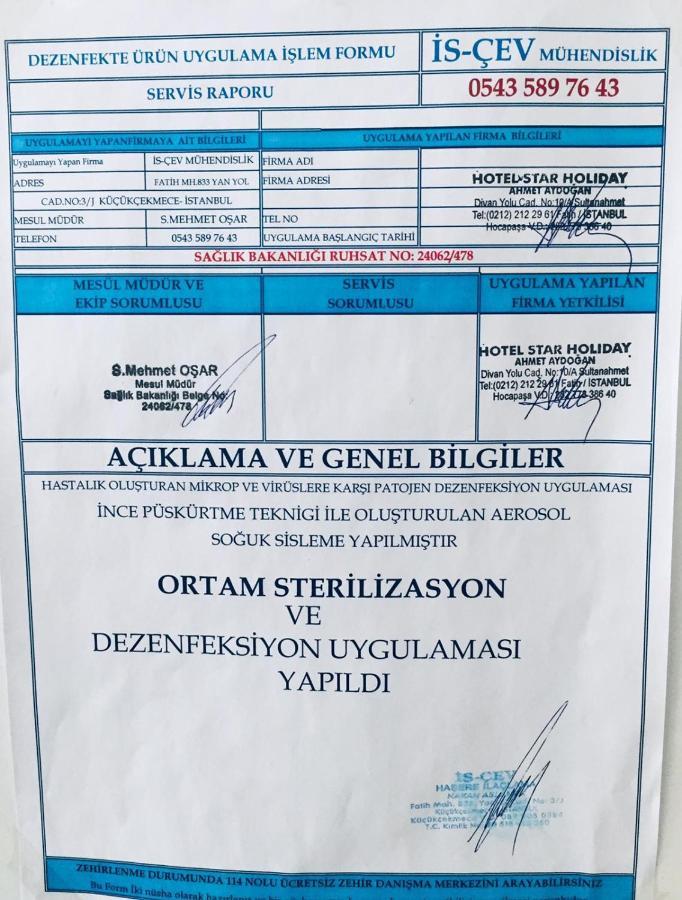 Star Holiday Hotel Istanbul Eksteriør billede